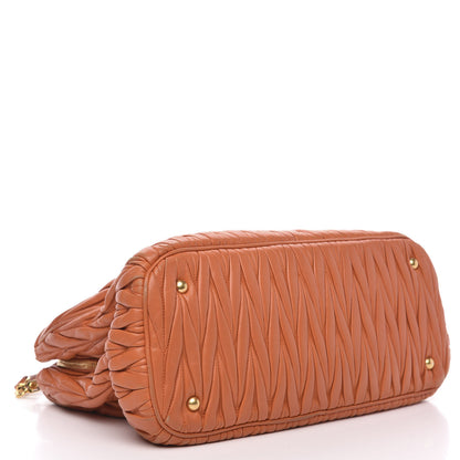 Miu Miu Nappa Matelasse Tote Papaya 4 of 17
