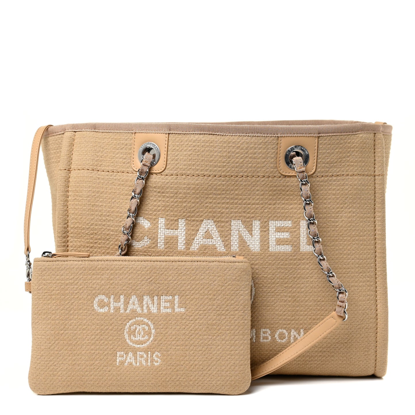 Mixed Fibers Small Deauville Tote Beige