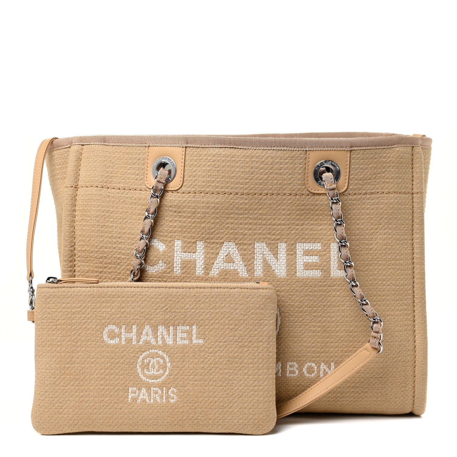 Chanel Mixed Fibers Small Deauville Tote Beige 2 of 11