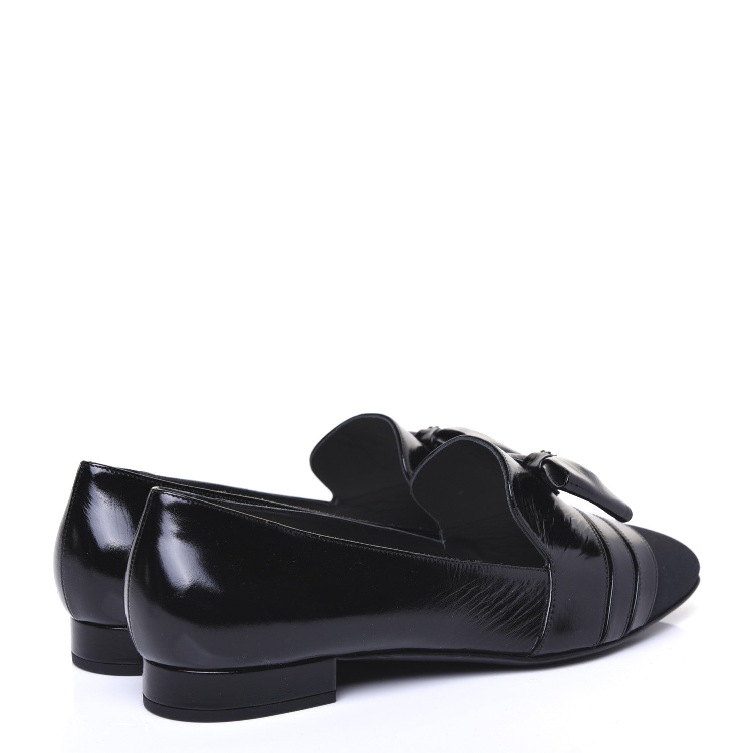 Chanel Patent Grosgrain Mocassin Loafers 39 Black 4 of 9