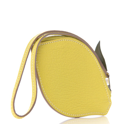Hermes Chevre Mysore Tutti Frutti Citron Coin Purse Charm Lime 3 of 8