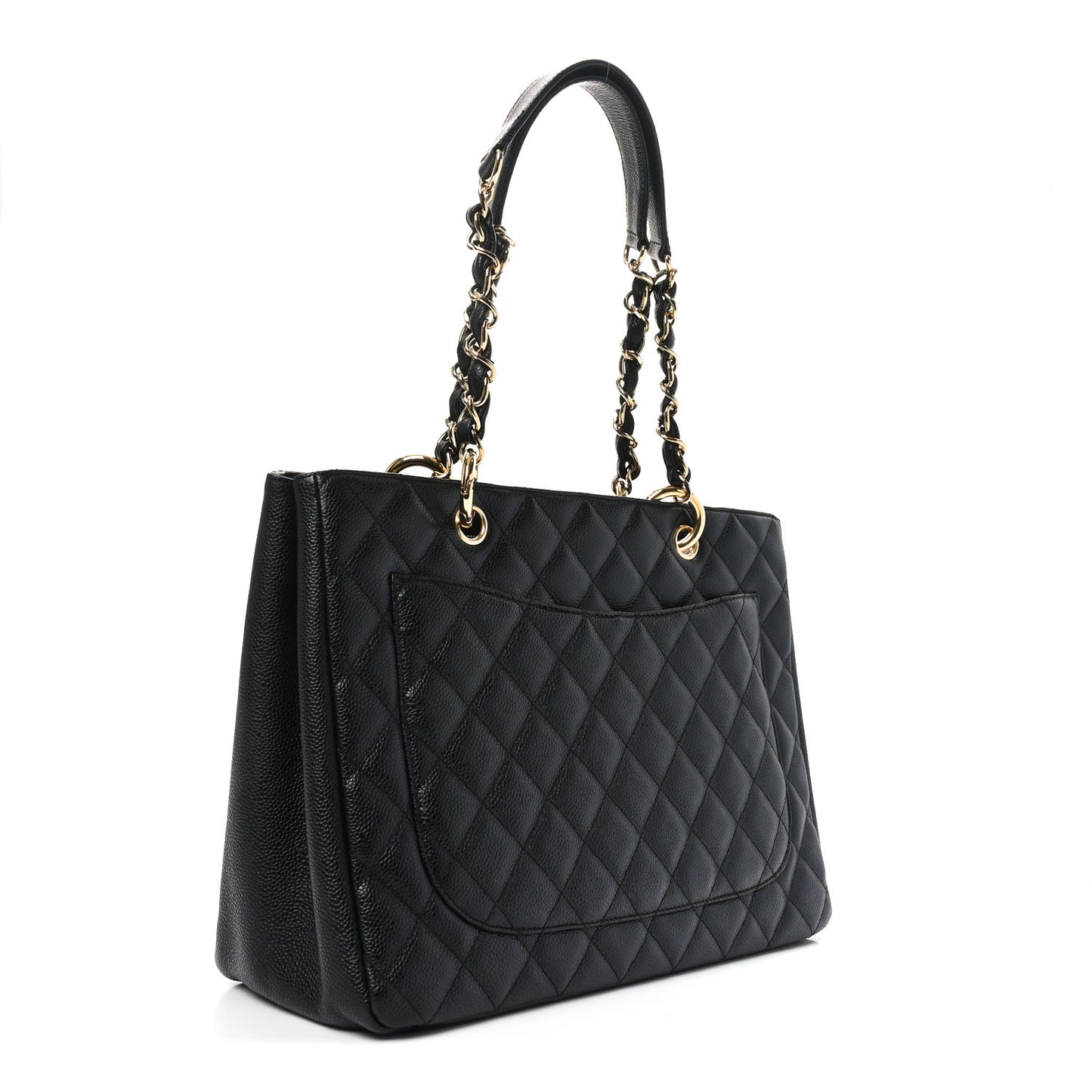 Caviar Quilted Grand Shopping Tote GST Black