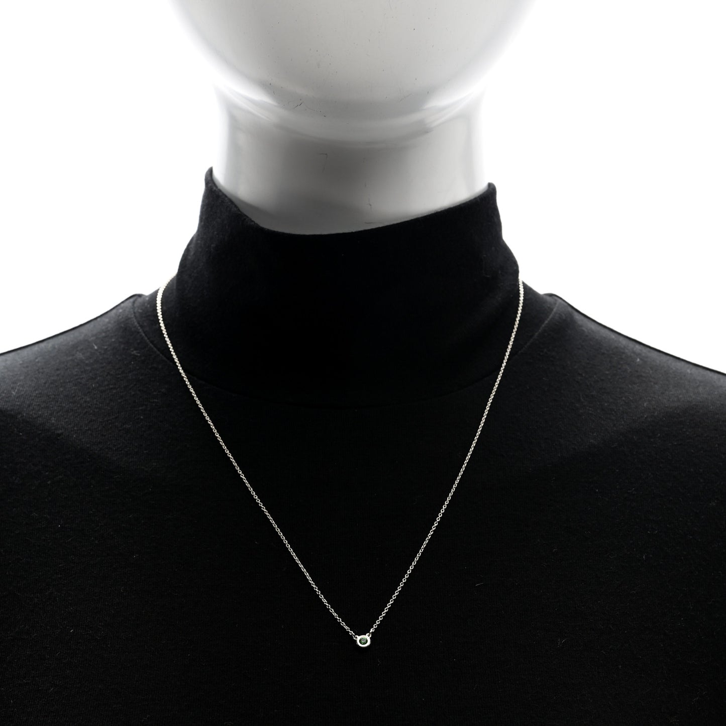 Sterling Silver Tsavorite Garnet Elsa Peretti Color by the Yard Pendant Necklace