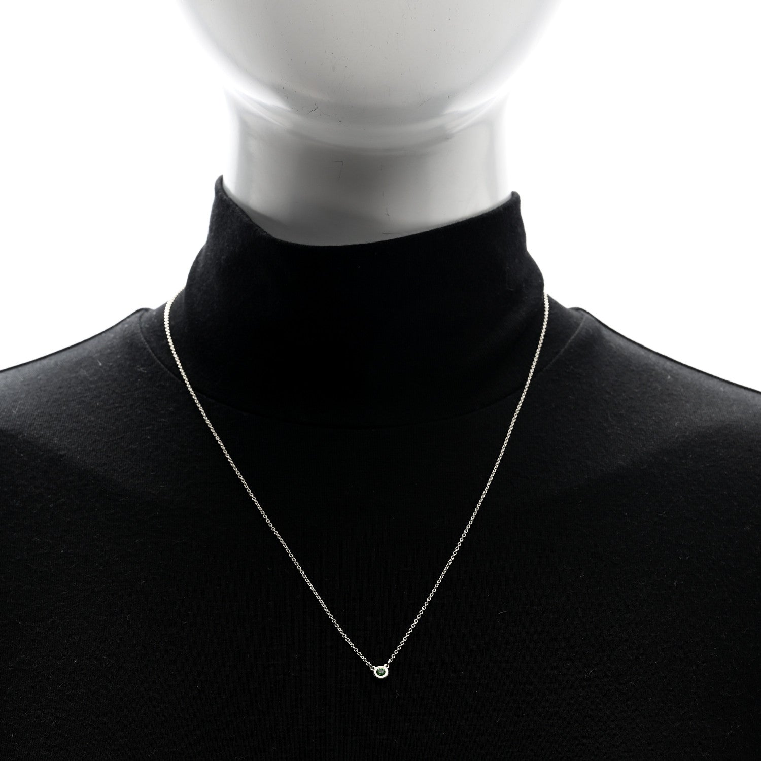 Tiffany Sterling Silver Tsavorite Garnet Elsa Peretti Color by the Yard Pendant Necklace 2 of 5