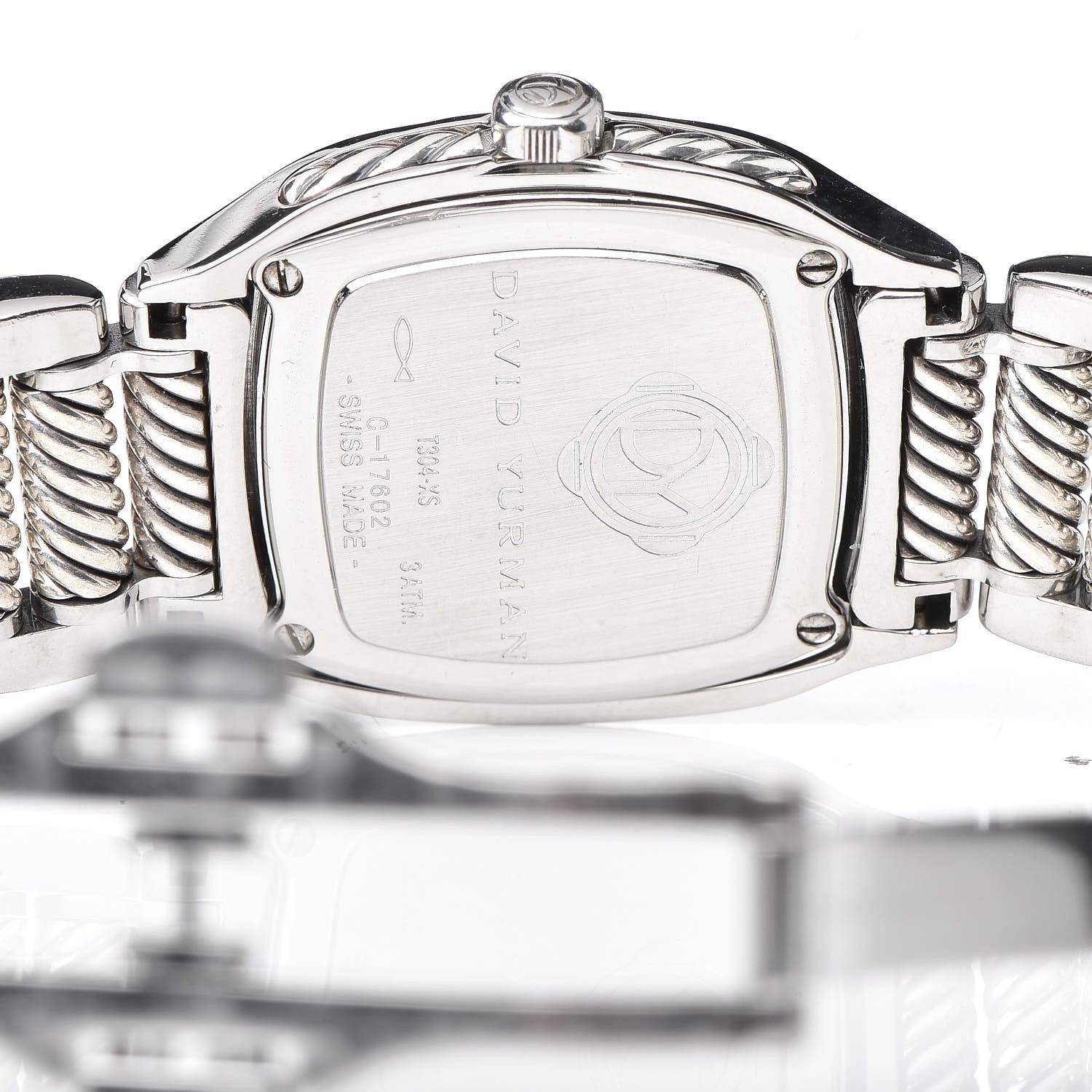 David Yurman Stainless Steel Sterling Silver Diamond Mother of Pearl 25mm Thoroughbred Quartz Watch 5 of 8