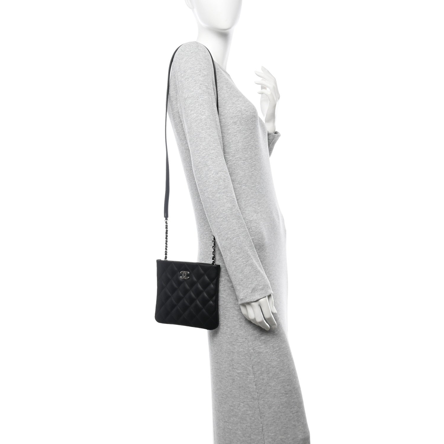 Chanel Lambskin Quilted Crossbody Bag Black 2 of 10