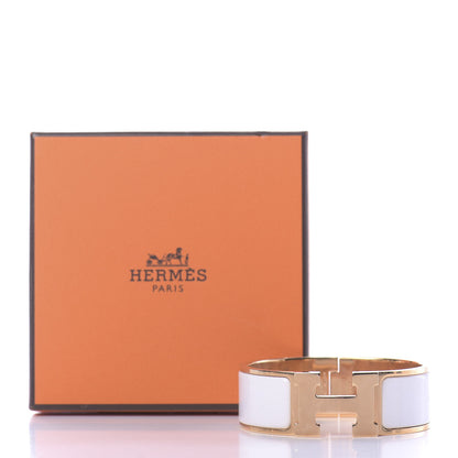 Hermes Enamel Wide Clic Clac H Bracelet PM White 8 of 8