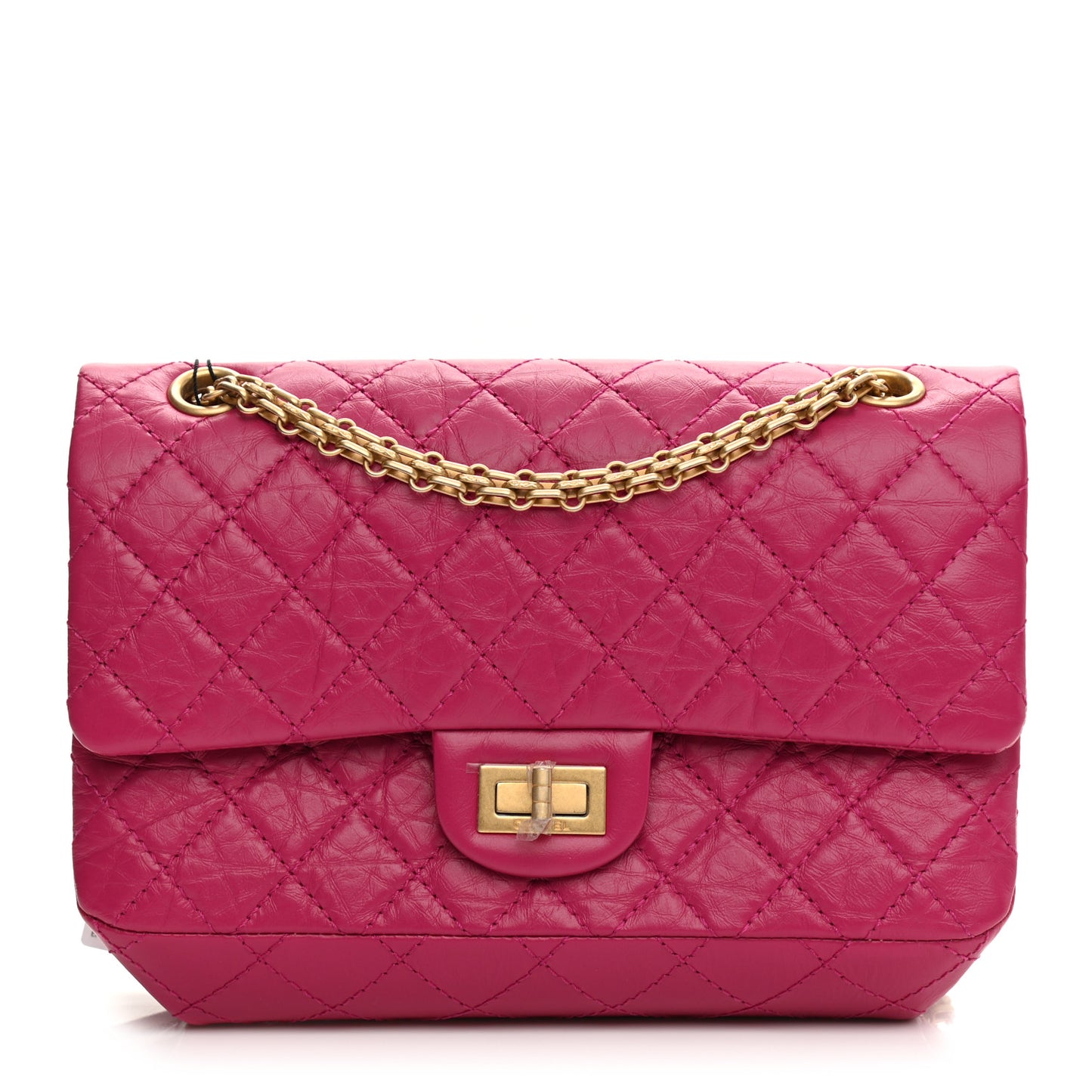 Aged Calfskin Quilted 2.55 Reissue 225 Flap Fuchsia