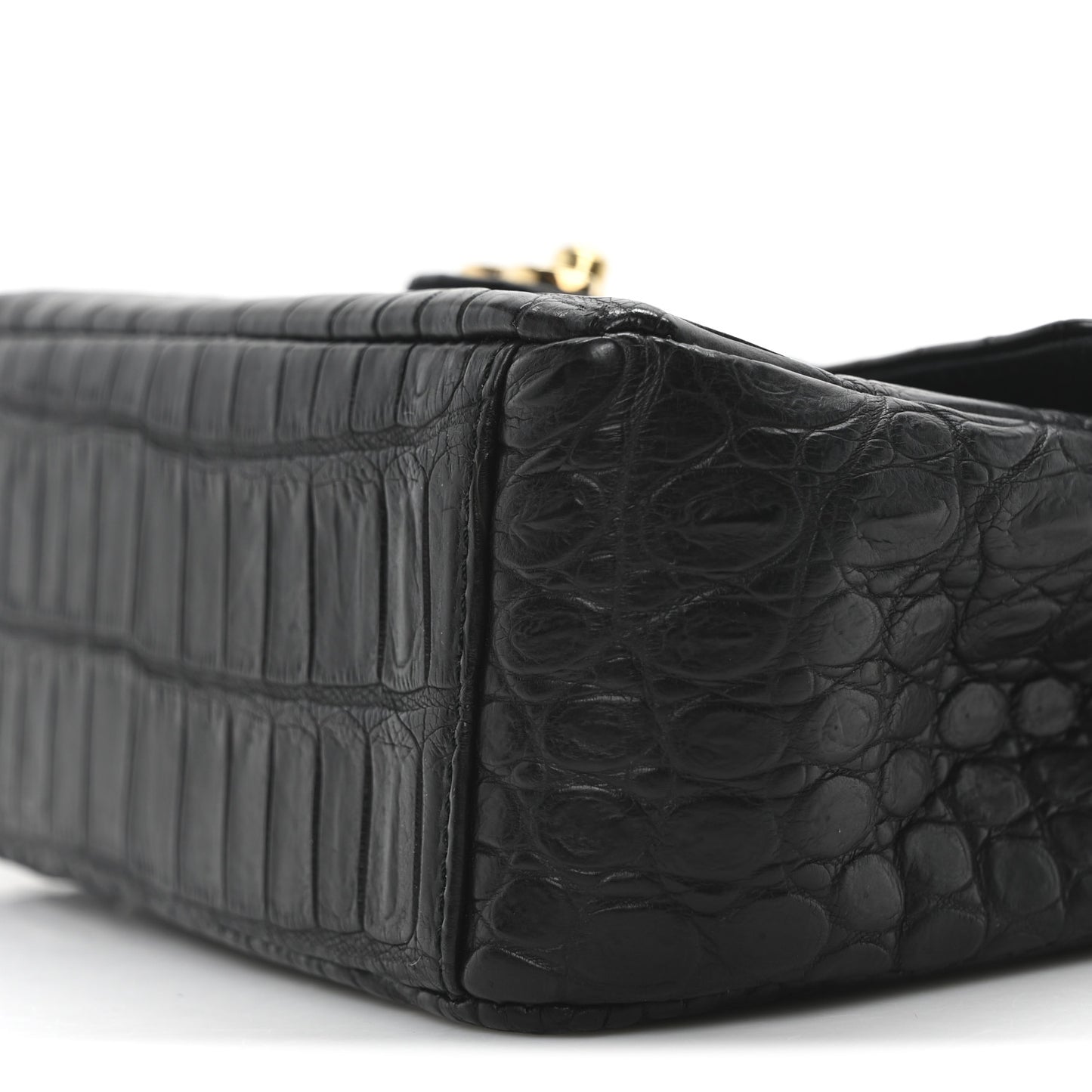 Matte Alligator Mini Square Flap Black