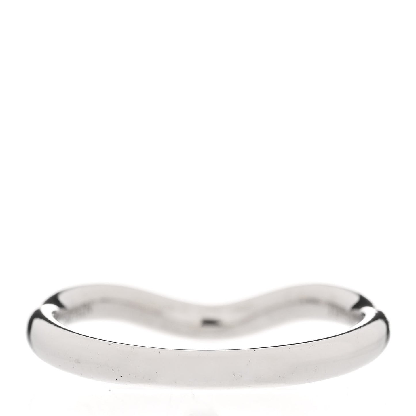 Platinum Diamond Elsa Peretti Curved Wedding Band Ring 46 3.75