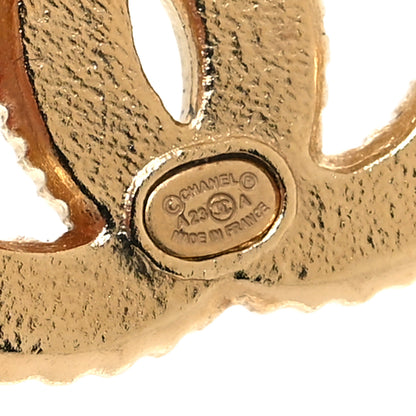 Chanel Metal Enamel CC Earrings Gold White 4 of 5