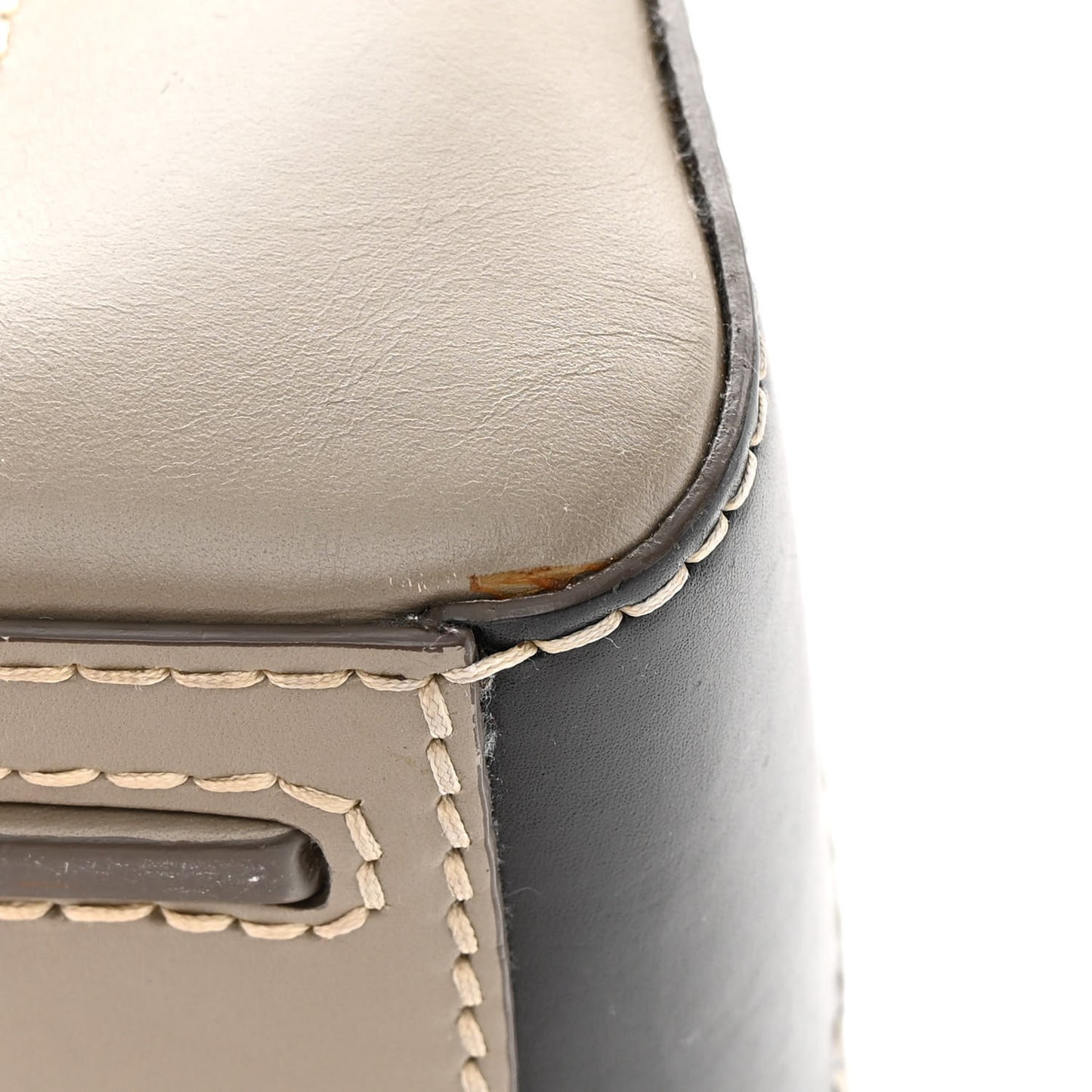Vitello Tri-Color Medium Sound Top Handle Satchel Grigio Black