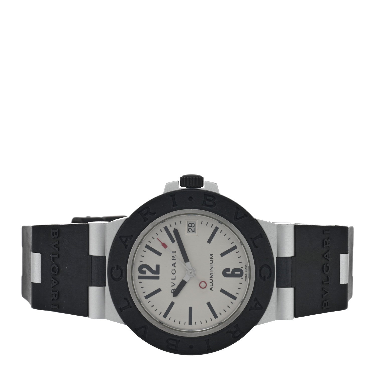 Bulgari Aluminum Rubber 38mm Diagono Quartz Watch 2 of 4