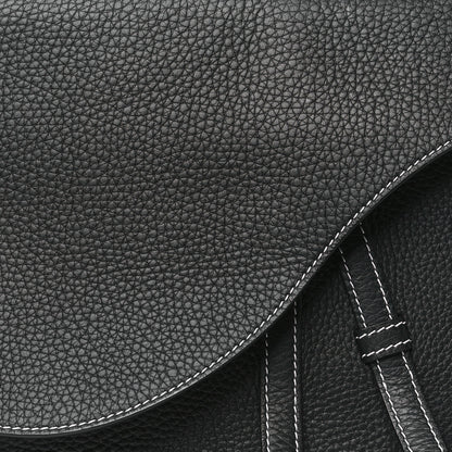 Christian Dior Grained Calfskin Saddle Soft Bag Black 7 of 9