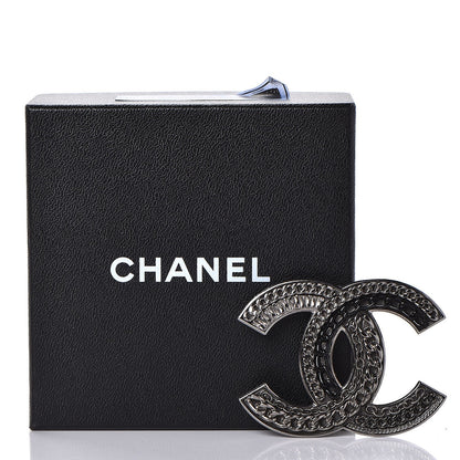 Chanel Ruthenium Chain CC Large Brooch 5 of 5