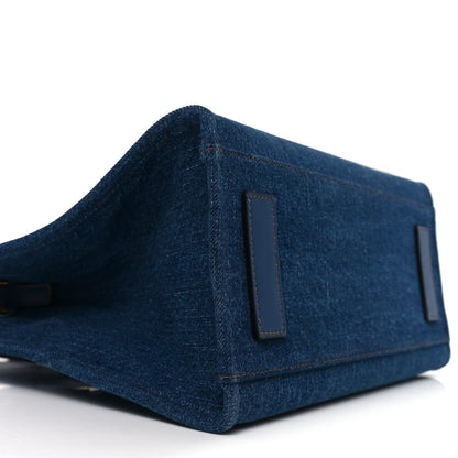 Versace Denim Calfskin La Medusa Small Tote Bag Blue 8 of 9