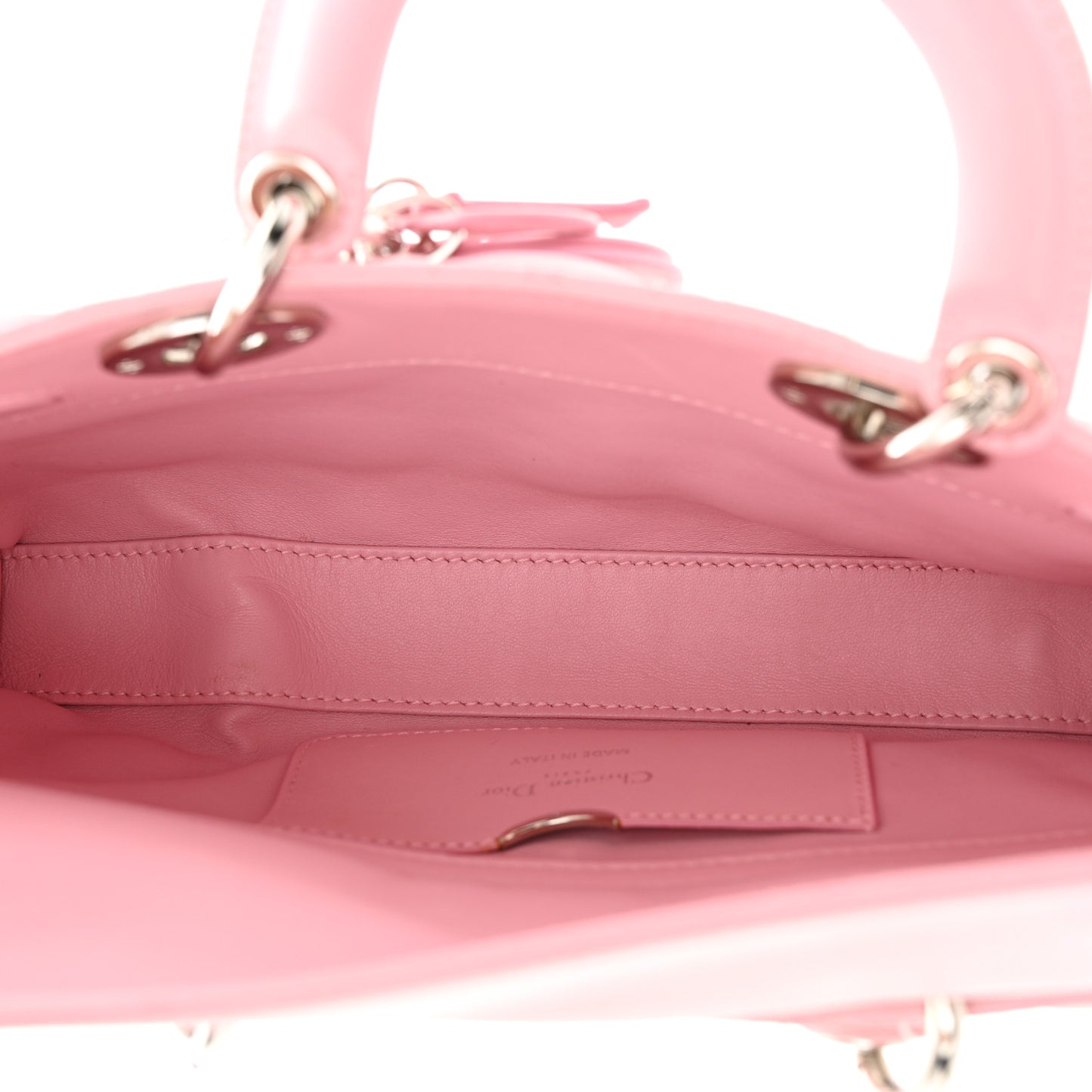 Lambskin Cannage Crystal Medium Lady D-Joy Light Pink