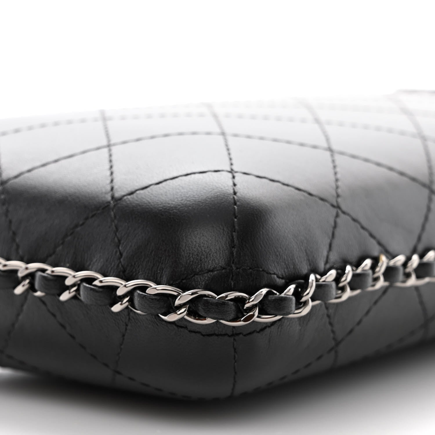 Chanel Lambskin Quilted Chain Around Phone Holder Black 10 of 11