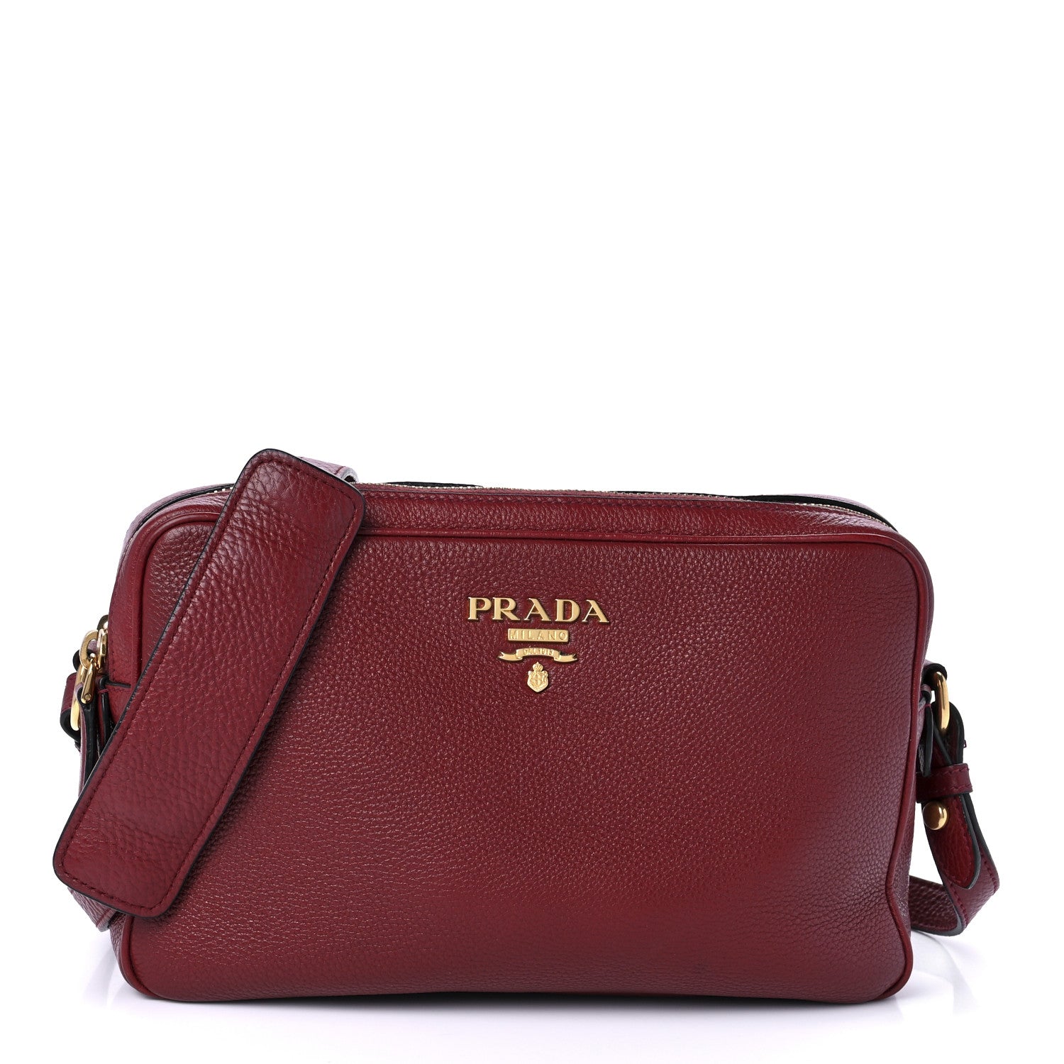 Prada Vitello Daino Medium Double Zip Shoulder Bag Rosso 1 of 9