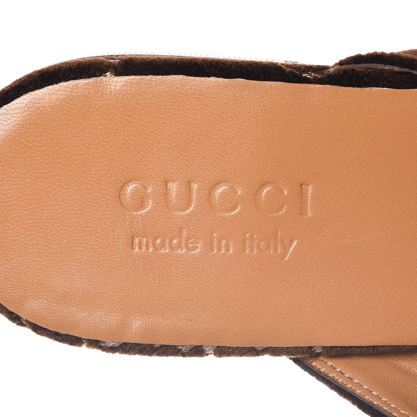 Velvet GG Monogram Mens Princetown Slippers 8 Brown