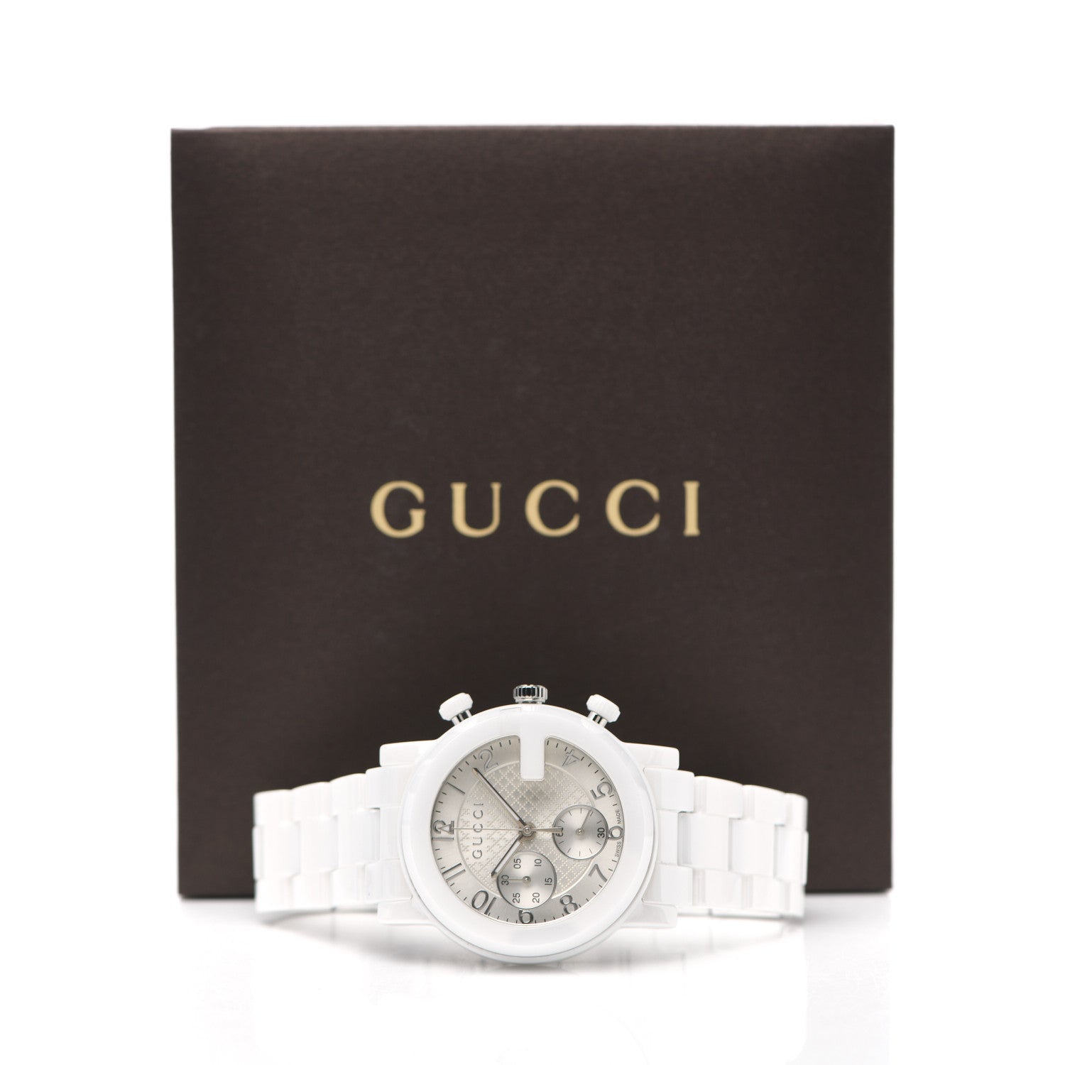 Gucci Stainless Steel Ceramic 38mm G-Chrono Chronograph Quartz Watch White 5 of 5