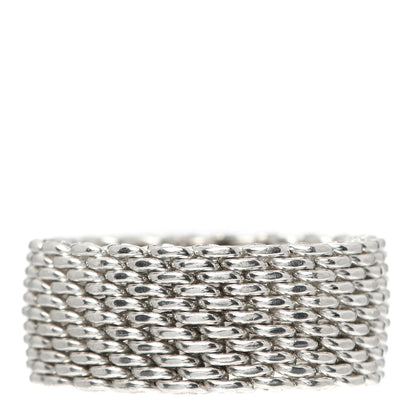 Tiffany Sterling Silver Somerset Mesh Ring 58 8.25 1 of 3