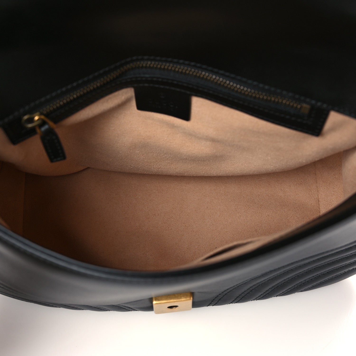 Gucci Calfskin Matelasse Small GG Marmont Top Handle Shoulder Bag Black 5 of 7