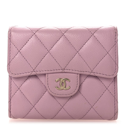 Chanel Caviar Quilted Compact Flap Wallet Light Pink 1 of 12