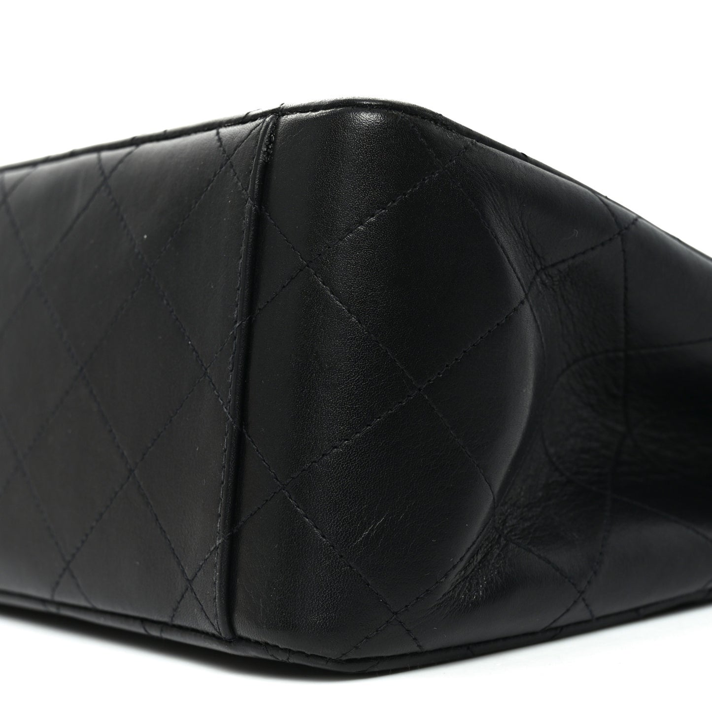 Lambskin Quilted XL Jumbo Single Flap Black