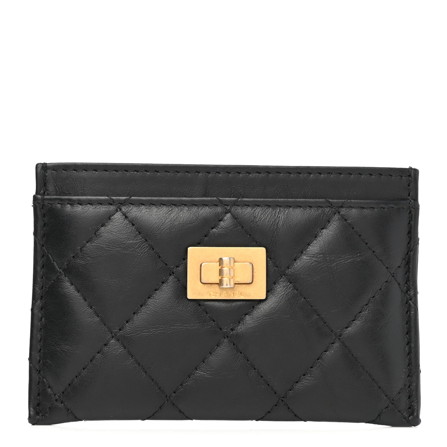Chanel Aged Calfskin Quilted Reissue Card Holder Black 1 of 8