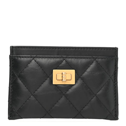 Chanel Aged Calfskin Quilted Reissue Card Holder Black 1 of 8