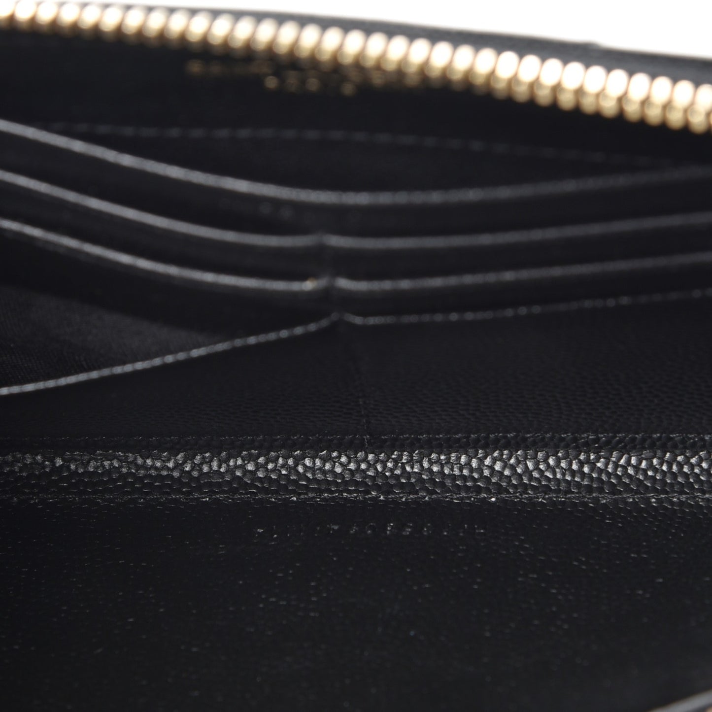 Grain De Poudre Matelasse Chevron Monogram Zip Around Wallet Black