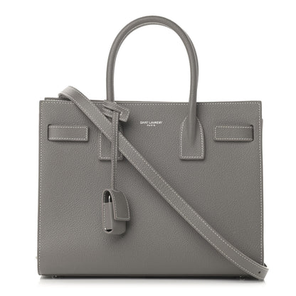 Saint Laurent Grained Calfskin Topstich Baby Sac De Jour Fog 1 of 17