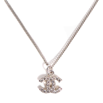Chanel Crystal Timeless CC Necklace Silver 1 of 4