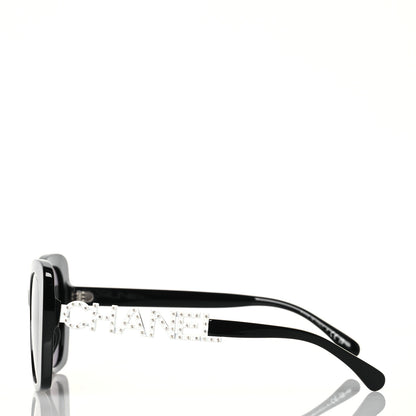 Chanel Acetate Strass Square Sunglasses 5422-B-A Black White 3 of 9