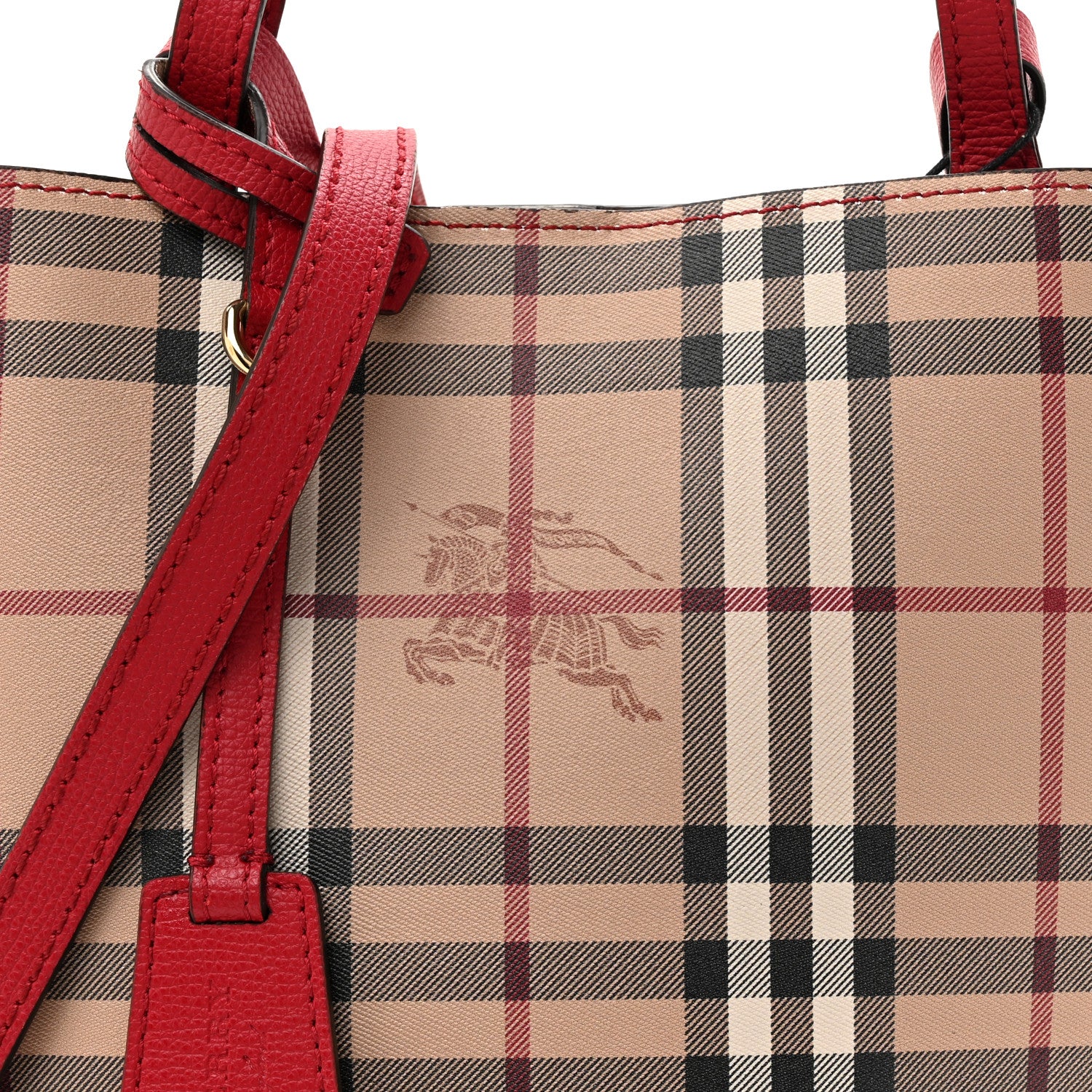 Burberry Haymarket Check Colours Small Lorne Bucket Crossbody Poppy Red 8 of 10