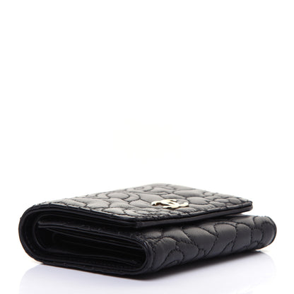 Chanel Lambskin Camellia Embossed Small Wallet Black 4 of 9