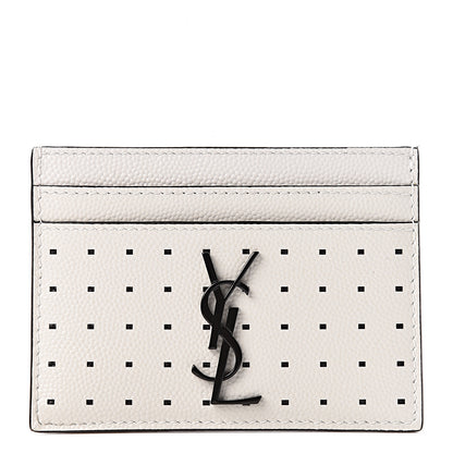 Saint Laurent Grain De Poudre Geo Print Card Case White Black 1 of 8