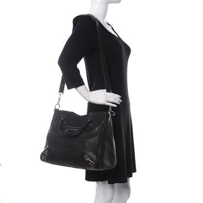 Balenciaga Chevre Silver Metallic Edge Hardware Velo Black 3 of 10