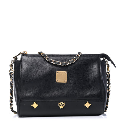 MCM Grained Calfskin Studded Crossbody Black 1 of 6