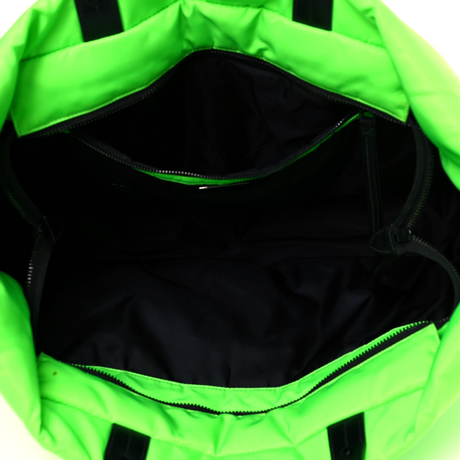 Prada Tessuto Nylon Soft Padded Medium Shopping Tote Verde Fluo 4 of 13