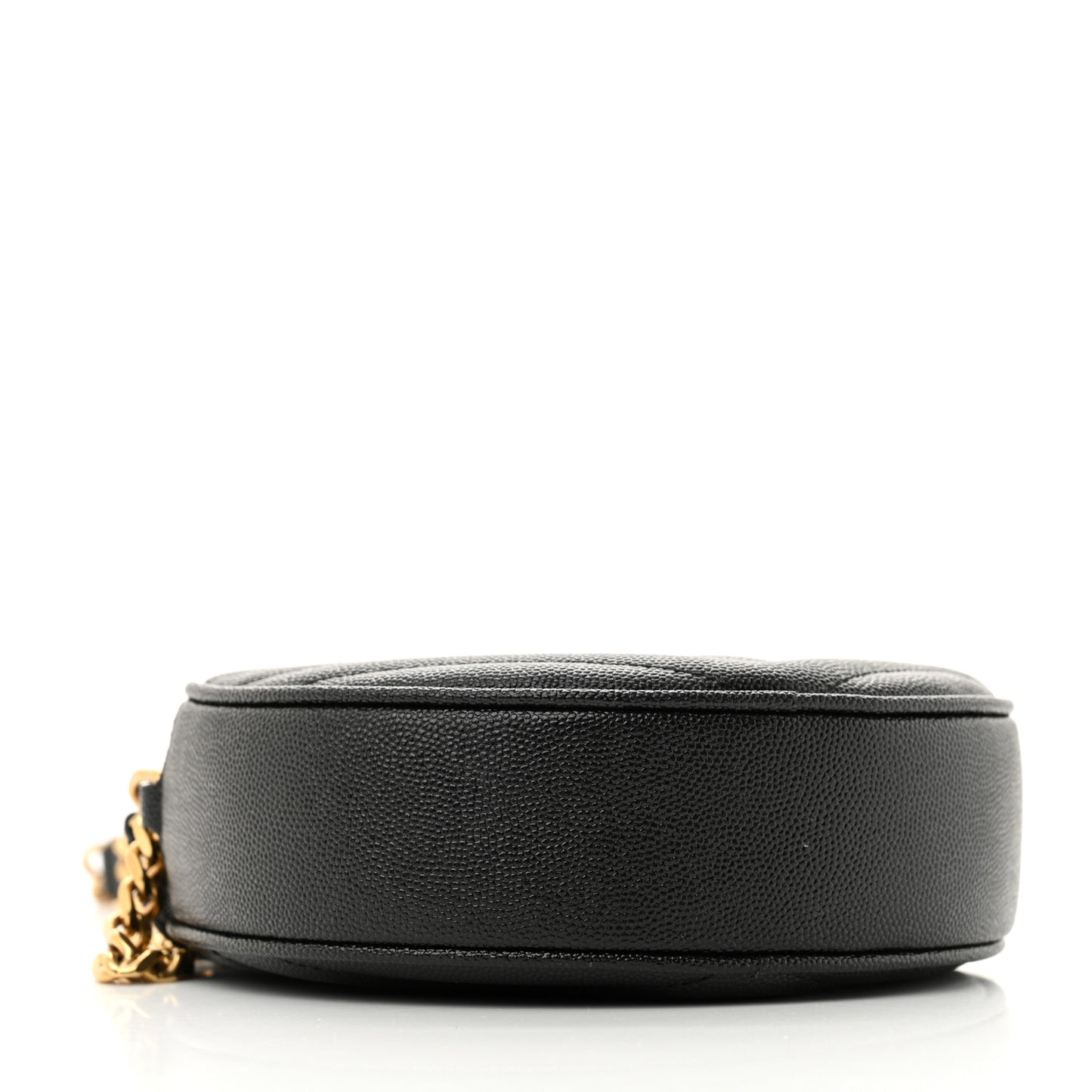 Grain De Poudre Matelasse Chevron Quilted Round Vinyle Camera Bag Black