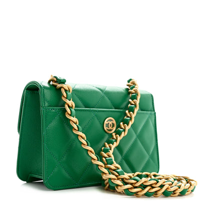 Chanel Caviar Quilted Mini CC Flap Green 3 of 10