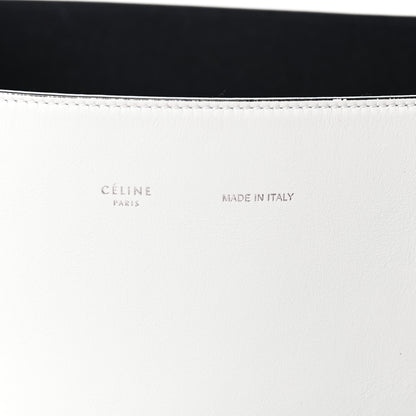 Celine Shiny Smooth Calfskin Small Twisted Cabas White Black 7 of 10