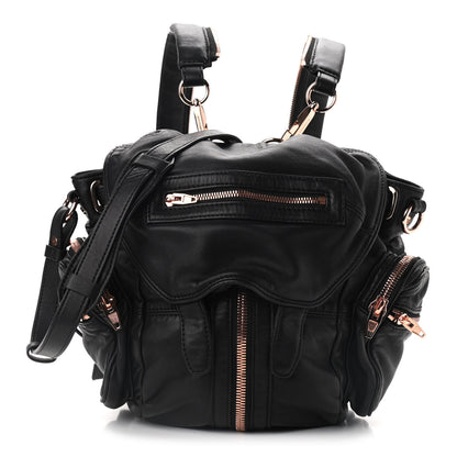 Alexander Wang Lambskin Marti Backpack Washed Black Rose Gold Hardware 1 of 8