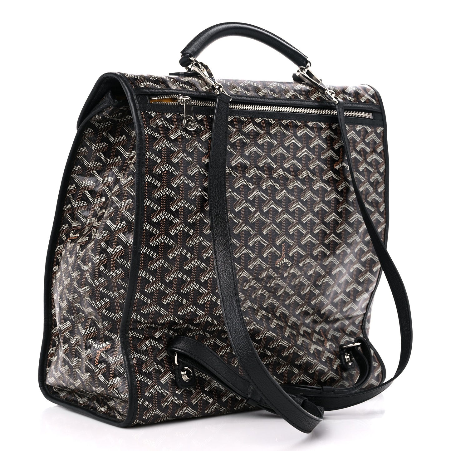 Goyardine Saint Leger Soft Briefcase Backpack Black