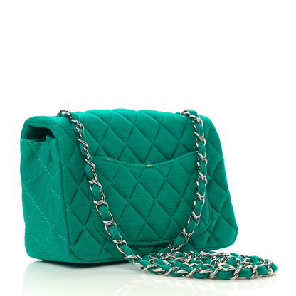 Chanel Jersey Quilted Mini Rectangular Flap Green 3 of 17