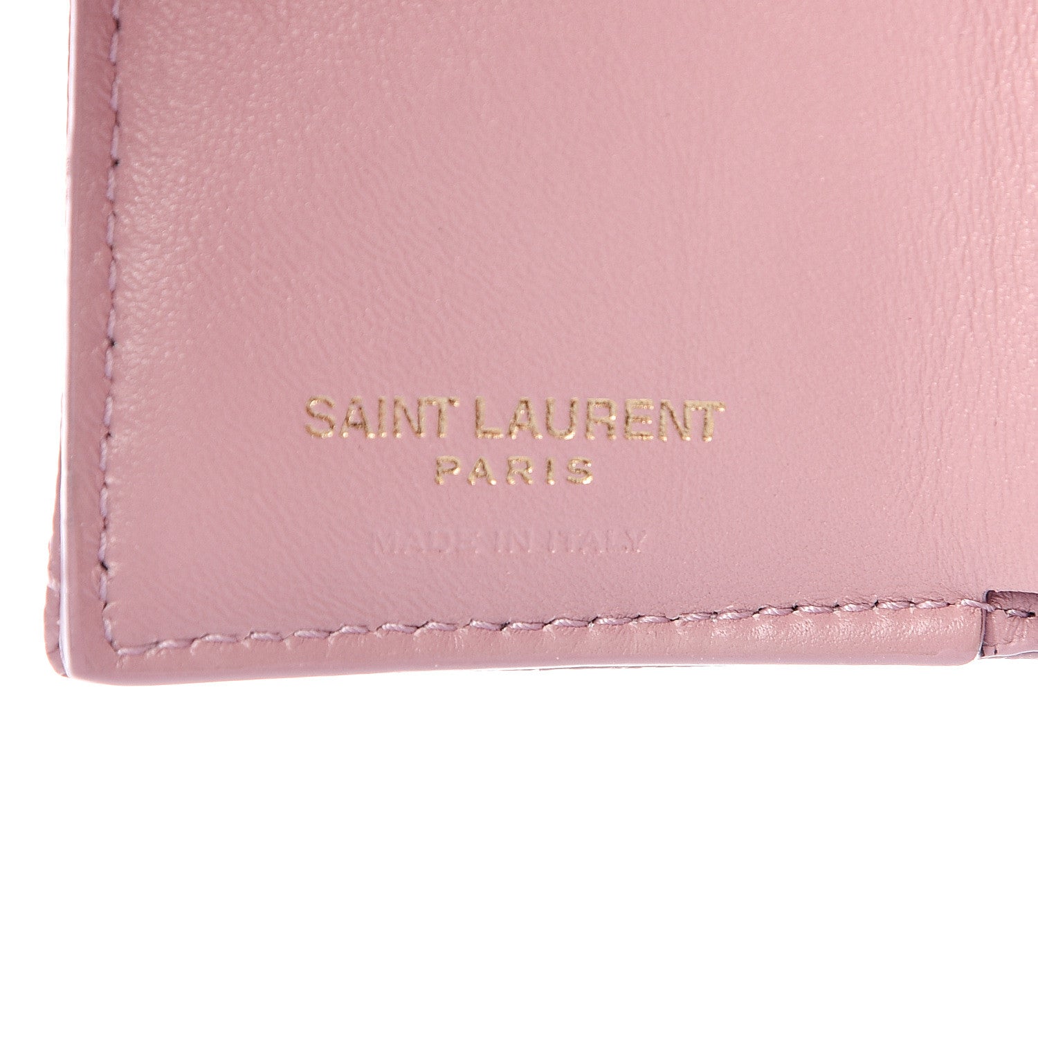Saint Laurent Grain De Poudre Matelasse Chevron Monogram Tiny Wallet Tender Pink 6 of 8