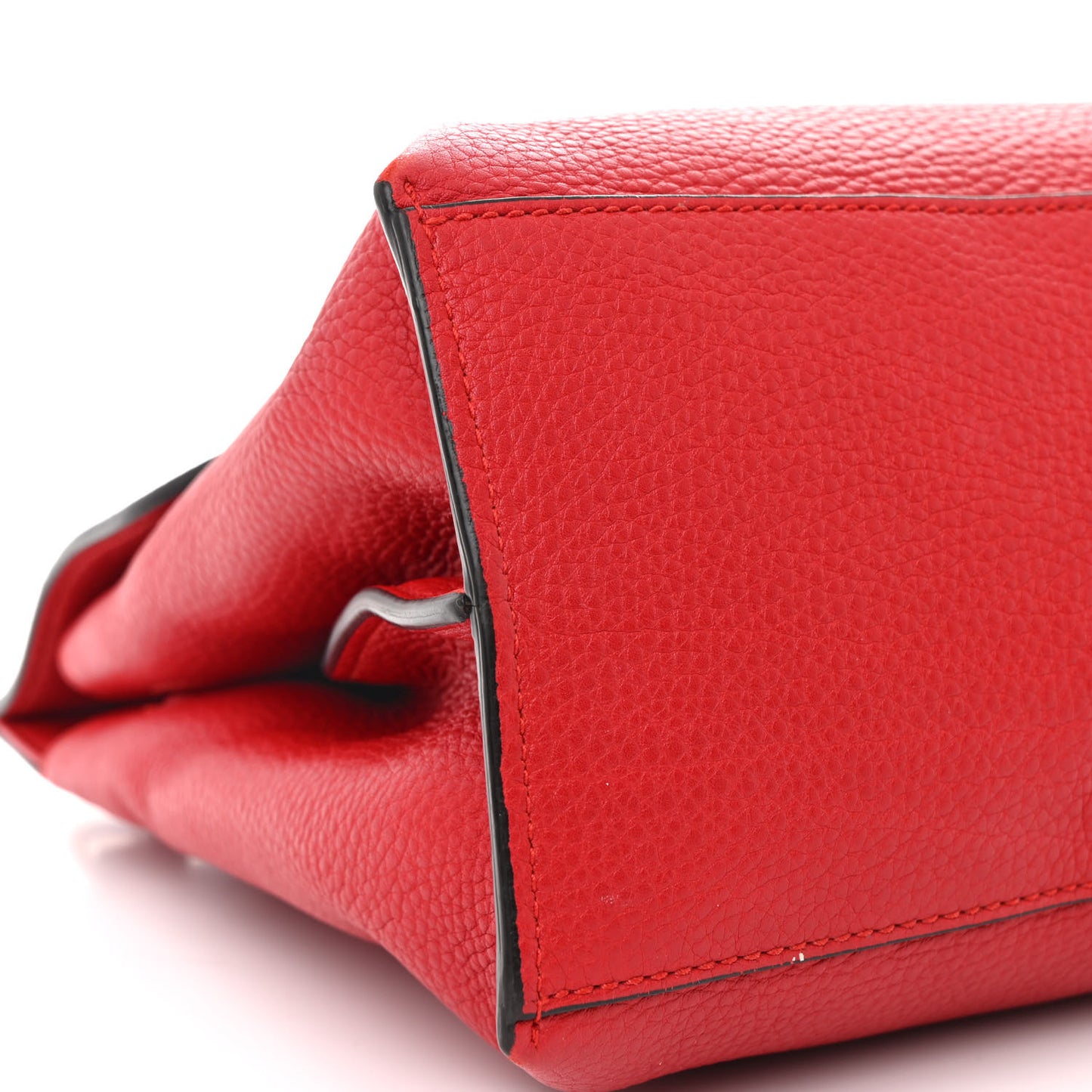 Cellarius Calfskin Small Bamboo Daily Top Handle Bag Hibiscus Red