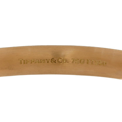 Tiffany 18K Yellow Gold Platinum Diamond 8.5mm Etoile Bangle Bracelet 3 of 3